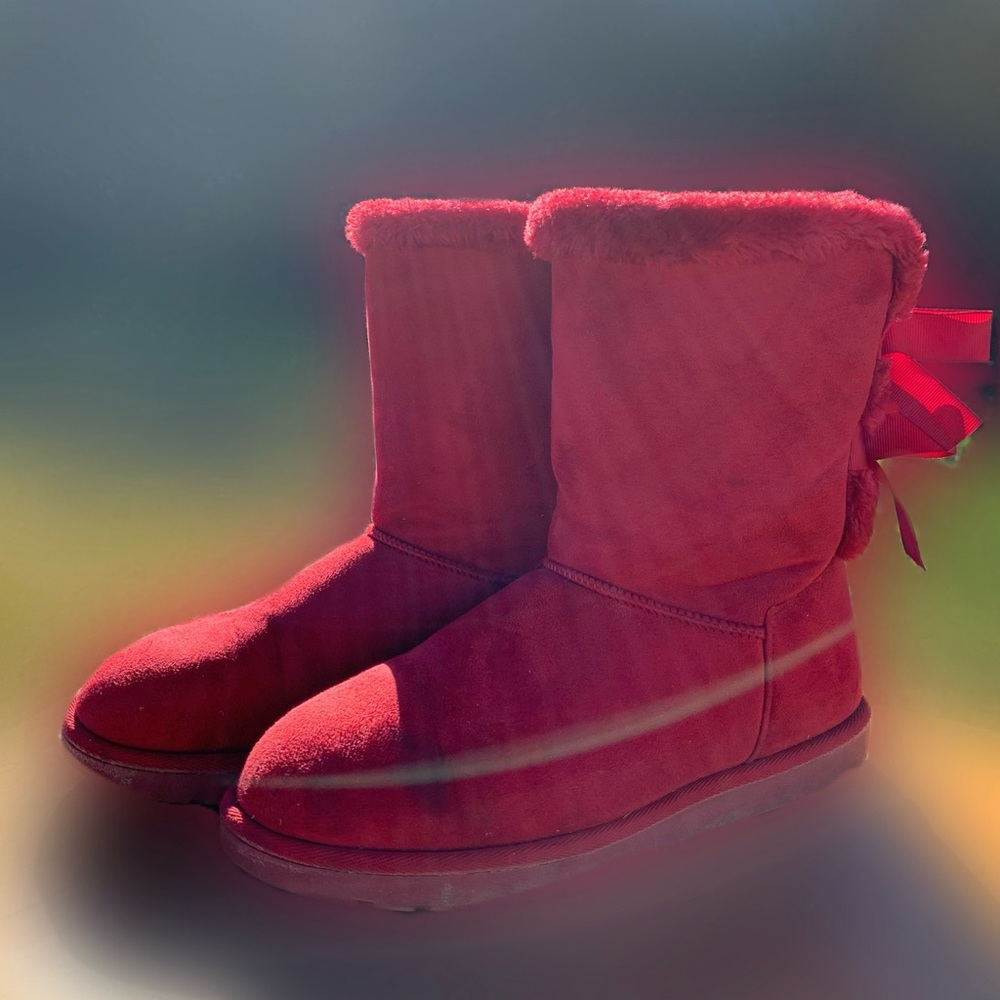Red Bow Boots